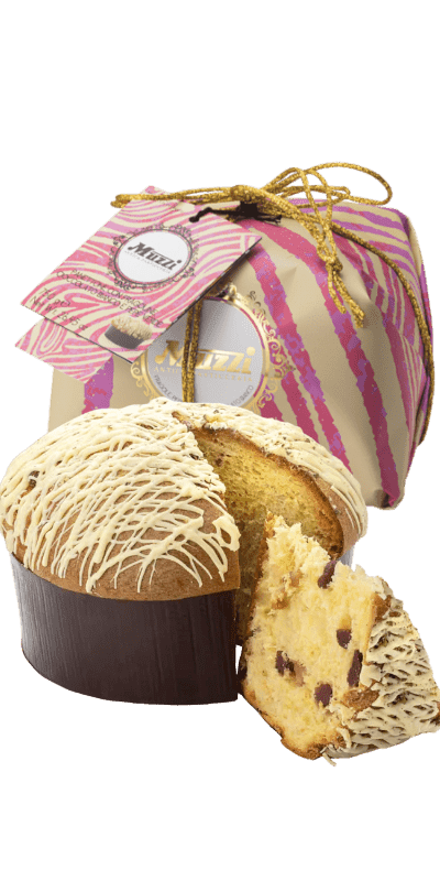 Muzzi Panettone mit Erdbeeren, Weißer Schokolade und Grünem Pfeffer 750g