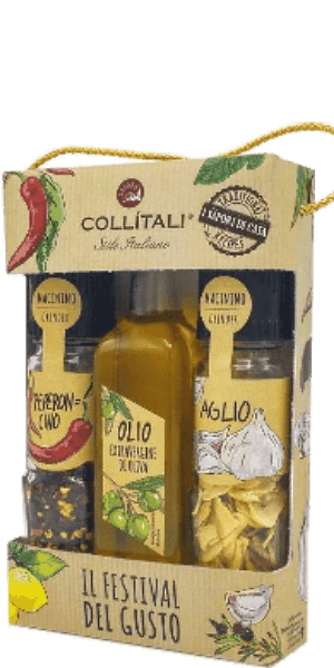 Collitali Il Festival del Gusto Trio Knoblauch- und Chilimühle mit nativem Olivenöl extra