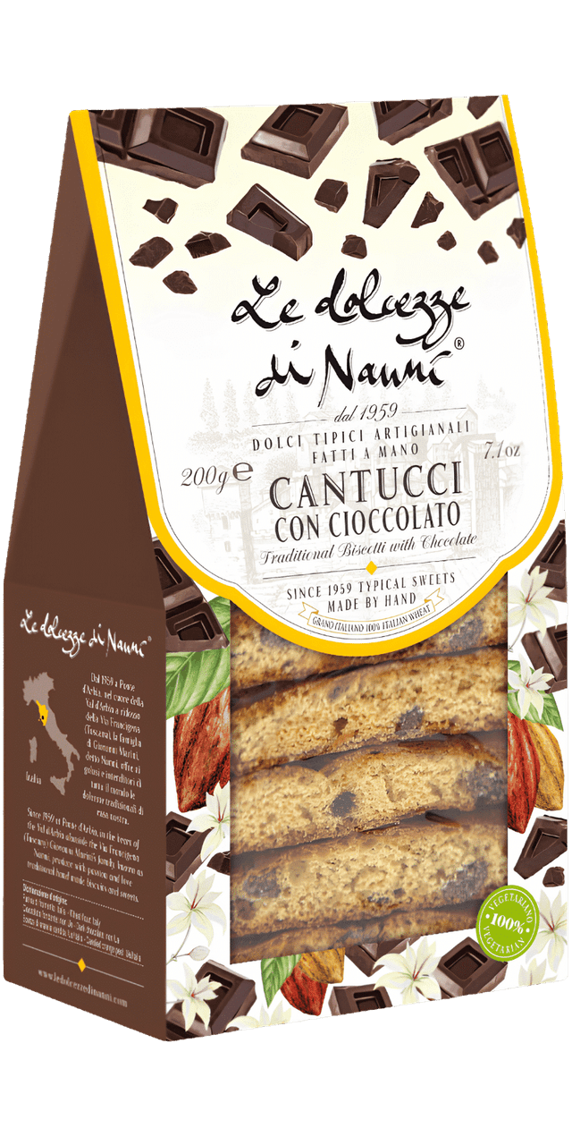 Cantucci Lunghi con Cioccolato 200g - Le Dolcezze di Nanni