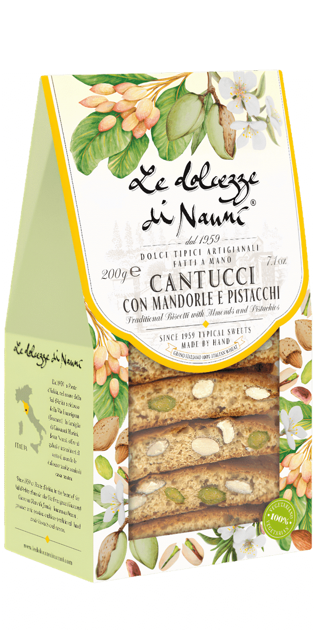 Cantucci Lunghi Mandorle e Pistacchi 200g - Le dolcezze di Nanni