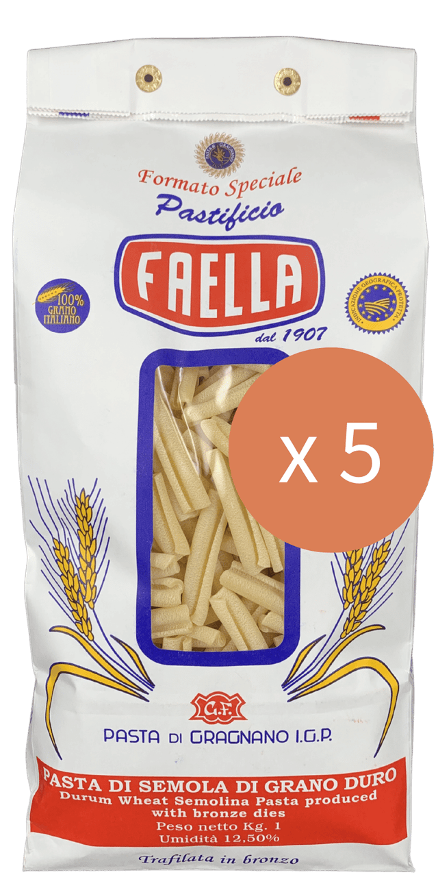 Caserecci Sparpaket 5 x 1kg - Pastificio Faella Pasta di Gragnano IGP