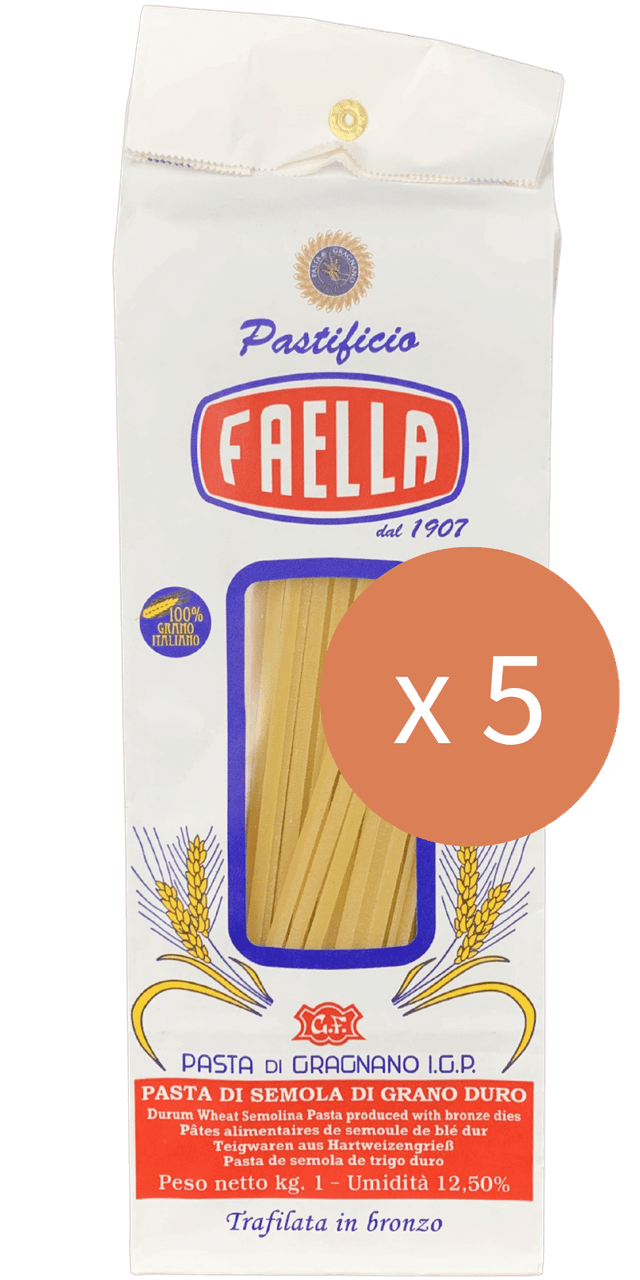 Linguine Sparpaket 5 x 1kg - Pastificio Faella Pasta di Gragnano IGP