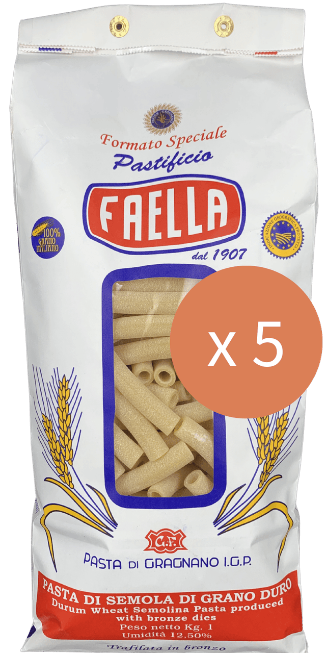 Ziti Tagliati Sparpaket 5 x 1kg - Pastificio Faella Pasta di Gragnano IGP