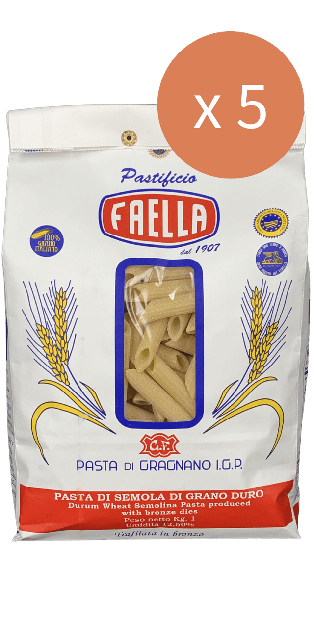 Penne Medie Rigate Sparpaket 5 x 1kg - Pastificio Faella Pasta di Gragnano IGP