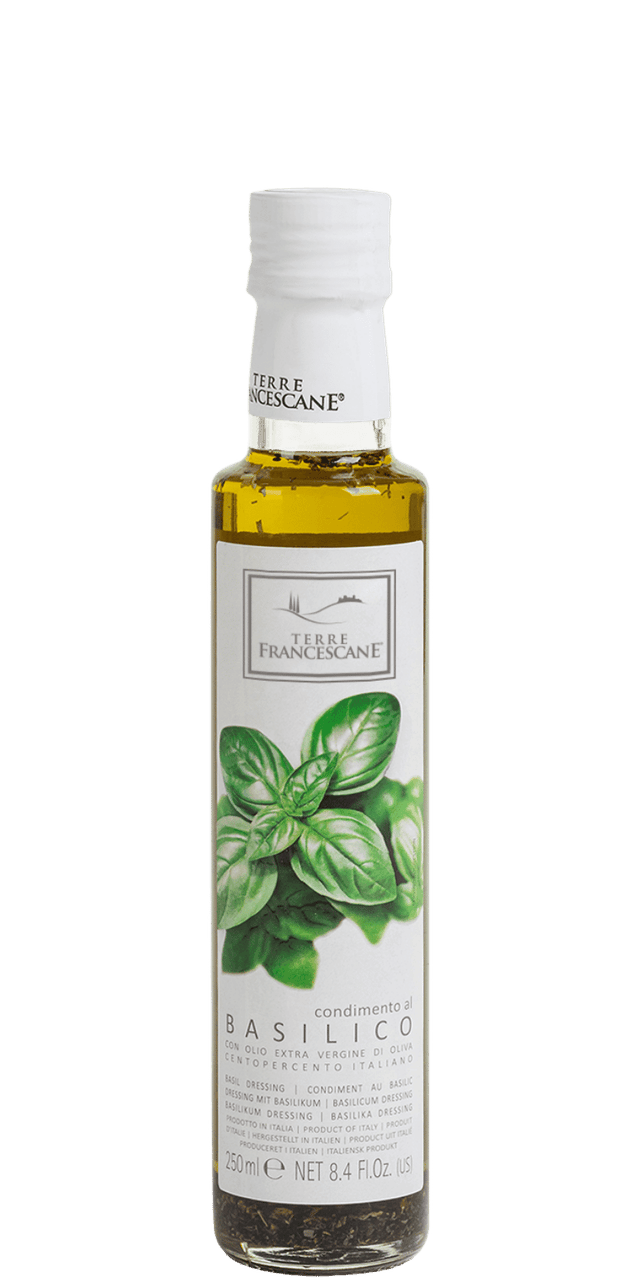 Condimento al Basilico a base di Olio Extra Vergine di Oliva - Terre Francescane - 0,25 L