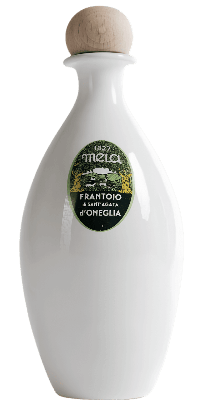 Frantoio di Sant'Agata Buon Frutto Olivenöl weiße Keramikflasche 0,5 L