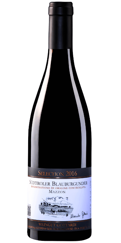 Pinot Nero DOC Mazzon Selezione Alexander Gottardi <h3>Pinot Nero DOC Mazzon Selection Alexander Gottardi in vendita da Mair Mair.</h3> <p>Qui si fa interessante per chi conosce il Pinot Noir solo dalla Borgogna. Il Pinot Nero DOC Mazzon Selection Alexander è la selezione speciale della casa Gottardi in Alto Adige. Un vino per appassionati curiosi, che mostra quanto possa essere fine e allo stesso tempo deciso un Blauburgunder di montagna, senza risultare complicato ma con molta profondità nel bicchiere.</p> <h3>Origine e terroir</h3> <p>Le uve provengono da Mazzon presso Egna, nella Bassa Atesina, una delle zone più rinomate d"Italia per il Pinot Nero. Le vigne si trovano sul primo gradino collinare sopra l"Adige, tra circa 300 e oltre 400 metri di altitudine. Rocce calcaree con molta arenaria e limo fine, giornate calde e notti sensibilmente più fresche garantiscono aromi maturi e uno stile fresco ed elegante.</p> <h3>Vitigni</h3> <p>Il Pinot Nero DOC Mazzon Selection Alexander è vinificato in purezza da Pinot Nero, chiamato tradizionalmente Blauburgunder in Alto Adige. Le uve vengono raccolte esclusivamente a mano e selezionate con grande attenzione. Solo il miglior raccolto dai vigneti di Mazzon entra in questa speciale selezione.</p> <h3>Affinamento e vinificazione</h3> <p>In cantina gli acini diraspati e delicatamente pigiati fermentano in vasche d"acciaio a temperatura controllata, di norma per otto-dieci giorni. Durante la fermentazione il cappello di vinacce viene regolarmente sommerso per estrarre in modo equilibrato colore, aromi e tannini. Successivamente il vino affina per circa dodici mesi in barrique di rovere francese e per altri mesi in grandi botti di legno, prima di essere imbottigliato.</p> <h3>Carattere e gusto</h3> <p>Nel calice il vino si presenta di un rosso rubino limpido con lievi riflessi granato. Al naso emergono frutti di bosco maturi, ciliegia e lampone, accompagnati da leggere note speziate, delicati sentori tostati e un tocco terroso. In bocca è ampio e vellutato, con buona concentrazione, frutto maturo e tannini morbidi, ben integrati. L"acidità è fresca ma mai aggressiva e conduce a un finale lungo, leggermente speziato, con un sottile ritorno di terra umida.</p> <h3>Abbinamenti, temperatura di servizio e momento ideale di consumo.</h3> <p>Il Pinot Nero DOC Mazzon Selection Alexander si abbina alla perfezione a petto d"anatra brasato o arrosto, carré di vitello, piatti raffinati di manzo e pasta con funghi o ragù di selvaggina. È anche un ottimo compagno per formaggi stagionati di media intensità. La temperatura di servizio ideale è tra 16 e 18 gradi, preferibilmente dopo un breve passaggio in caraffa. Grazie alla sua struttura e all"affinamento in legno questo Pinot Nero è adatto all"invecchiamento e può evolvere armoniosamente per diversi anni.</p> - 0,75 L / 2016