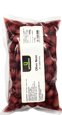 Olive nere in salamoia 500g (busta) - Quattrociocchi - 500 g