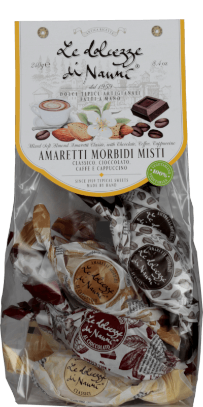 Amaretti Morbidi Mix Classico, Cioccolato, Caffè, Cappuccino 240g - Le Dolcezze di Nanni - 240 g / Ohne Jahrgang
