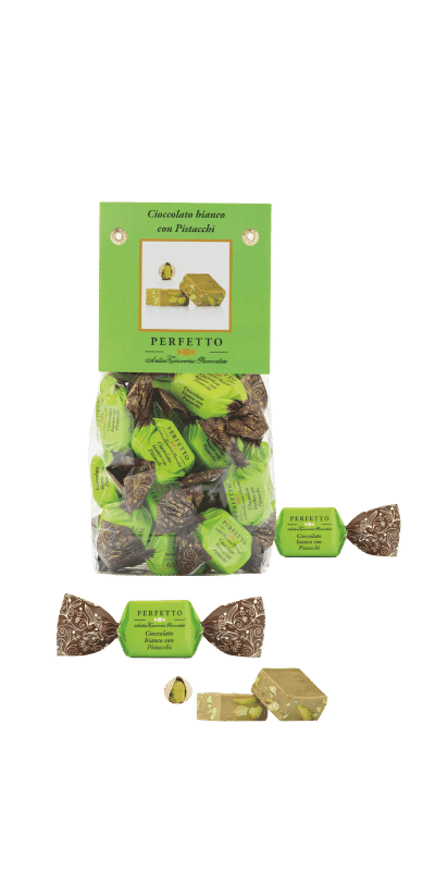 Perfetto Cioccolato bianco con Pistacchi - Antica Torroneria Piemontese - 150 g / Ohne Jahrgang