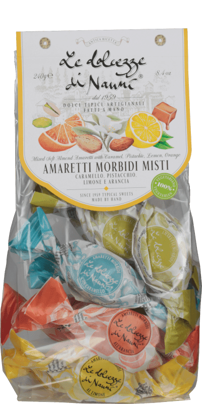 Amaretti Morbidi Mix Caramello, Pistacchi, Limone, Arancia 240g - Le Dolcezze di Nanni - 240 g / Ohne Jahrgang