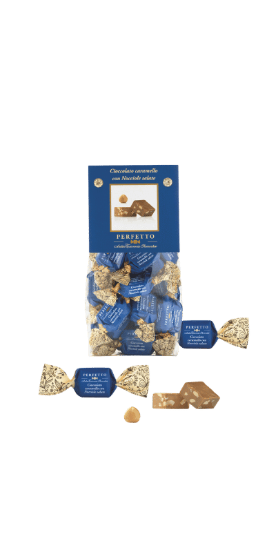 Perfetto Karamell-Schokolade mit gesalzenen Haselnüssen - Antica Torroneria Piemontese - 150 g / Ohne Jahrgang