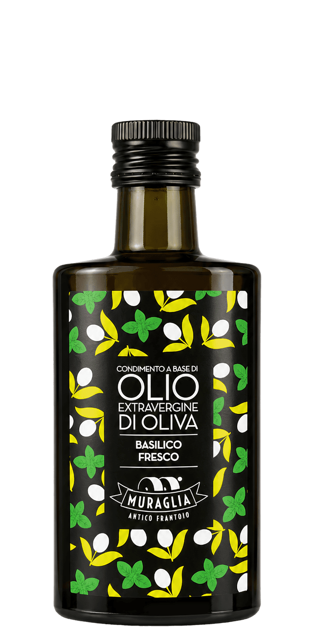 Olio Extra Vergine di Oliva "Aromatico Basilico" con basilico fresco - Frantoio Muraglia - 0,2 L