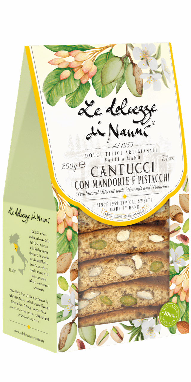 Cantucci Lunghi Mandorle e Pistacchi 200g - Le dolcezze di Nanni