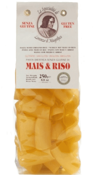 Lorenzo il Magnifico Paccheri mit Mais und Reis - glutenfrei 250g