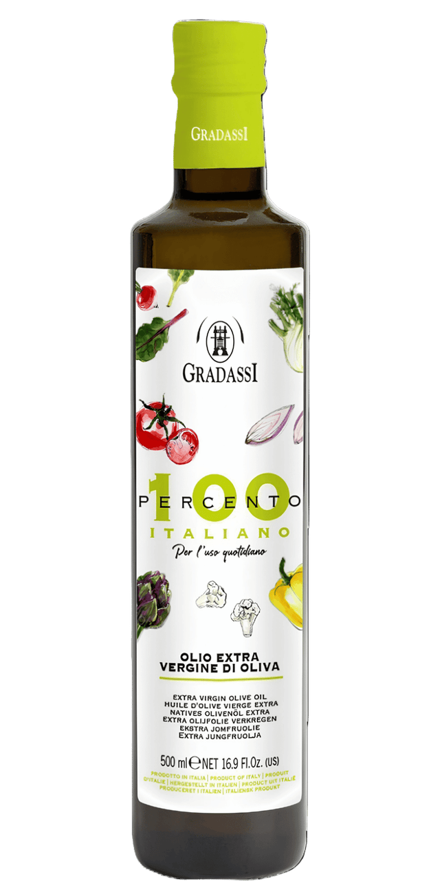 100 Percento Italiano Olio Extra Vergine di Oliva 0,75l - Gradassi - 0,5 L