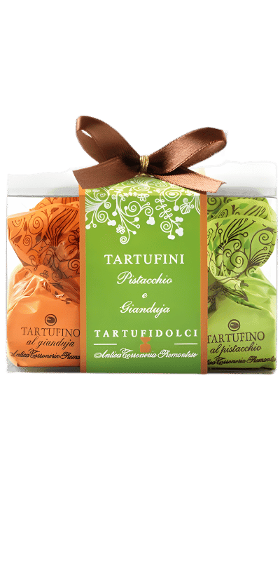 Tartufini Pistacchio e Gianduja 9stk - Antica Torroneria Piemontese