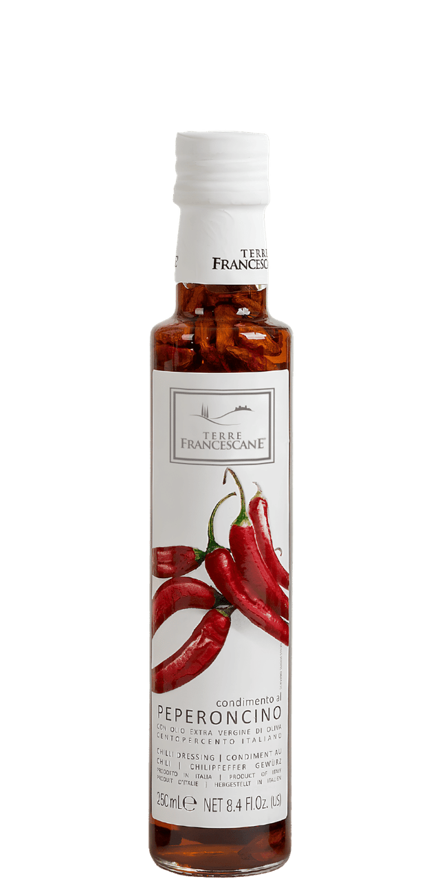 Chili-Würzöl auf Basis von Olivenöl Extra Vergine - Terre Francescane - 0,25 L