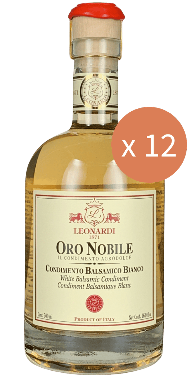 Conf. 12 bottiglie - Acetaia Leonardi Oro Nobile Condimento Balsamico Bianco 500ml