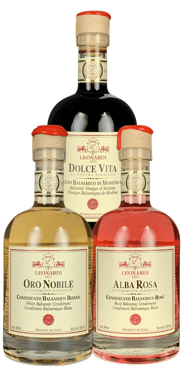 Conf. degustazione Acetaia Leonardi: Oro Nobile, Dolce Vita, Alba Rosa 500ml