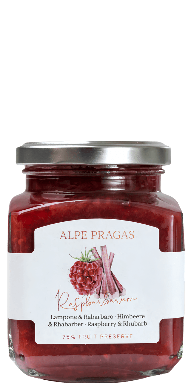 Raspbarbarum Rhabarber und Himbeere Fruchtaufstrich Alpe Pragas 335g - 335 g Raspbarbarum Rhabarber und Himbeere Fruchtaufstrich Alpe Pragas 335g - 335 g