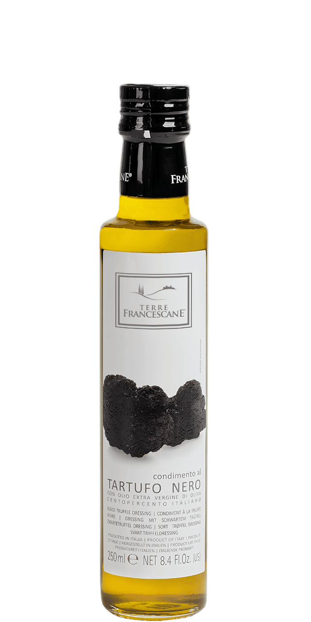 Terre Francescane Condimento Tartufo Nero in Olio Extra Vergine di Oliva - Olivenöl mit schwarzem Trüffel - 0,25 L Terre Francescane Condimento Tartufo Nero in Olio Extra Vergine di Oliva - Olivenöl mit schwarzem Trüffel - 0,25 L
