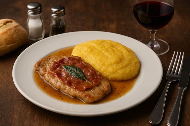Saltimbocca mit Polenta als Beilage