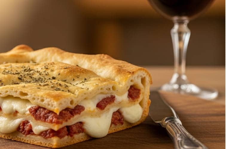 Scacciata Siciliana gefülltet Fladenbrot mit Käse