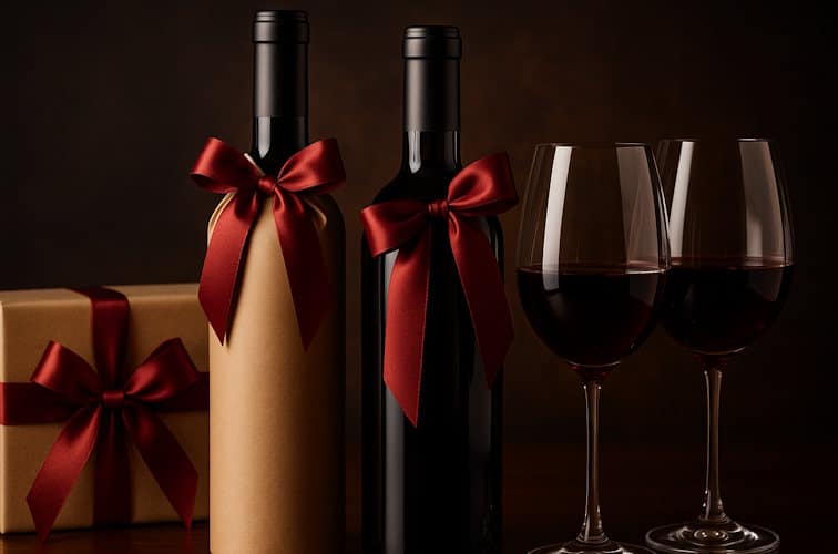 Weinflaschen als edles Geschenk verpackt