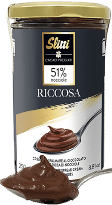 Riccosa streichzarte Creme mit Milchschokolade und Haselnüssen Slitti