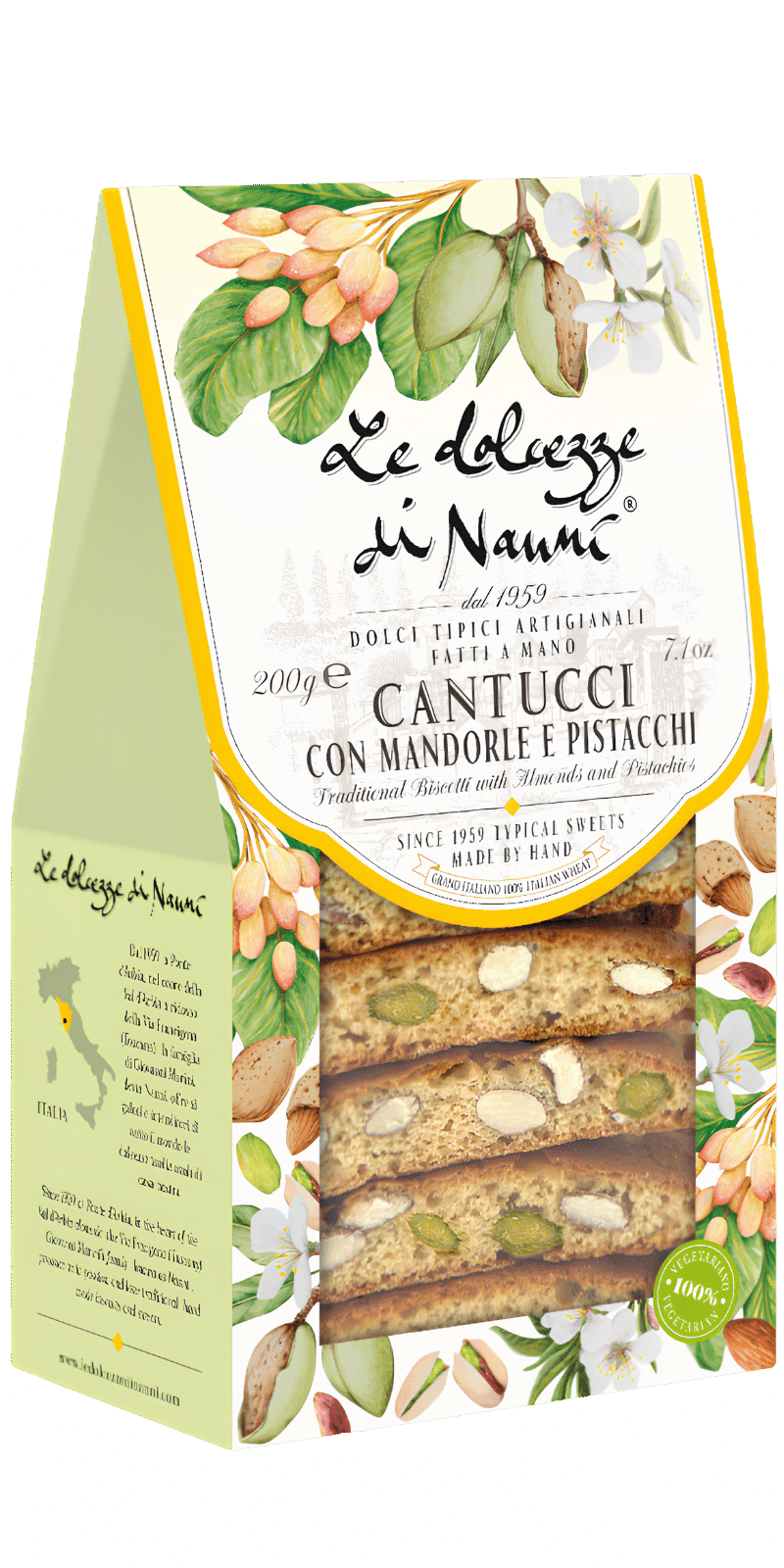 Le Dolcezze di Nanni Cantucci Mandorle e Pistacchi 200g
