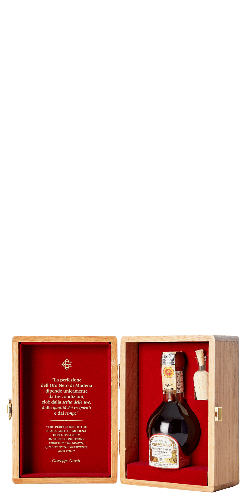 Aceto Balsamico Tradizionale DOP Holzbox - Giuseppe Giusti - 0,10 L Aceto Balsamico Tradizionale DOP Holzbox - Giuseppe Giusti - 0,10 L