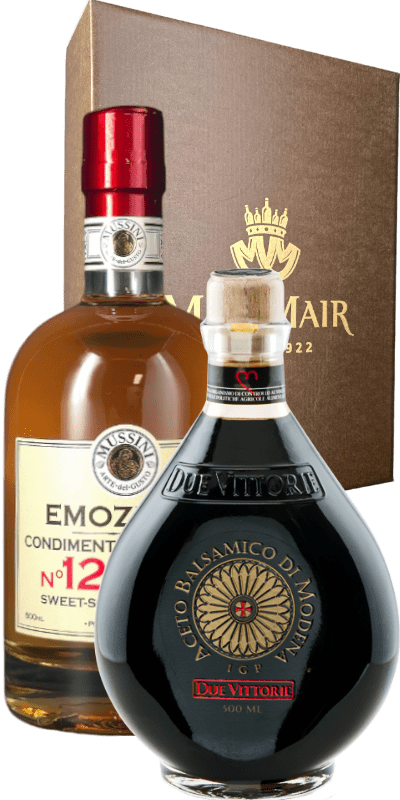 Confezione Regalo 'Vellutato Agrodolce' - Aceto Balsamico Oro + Emozione 12 - 2,5 L Confezione Regalo 'Vellutato Agrodolce' - Aceto Balsamico Oro + Emozione 12 - 2,5 L