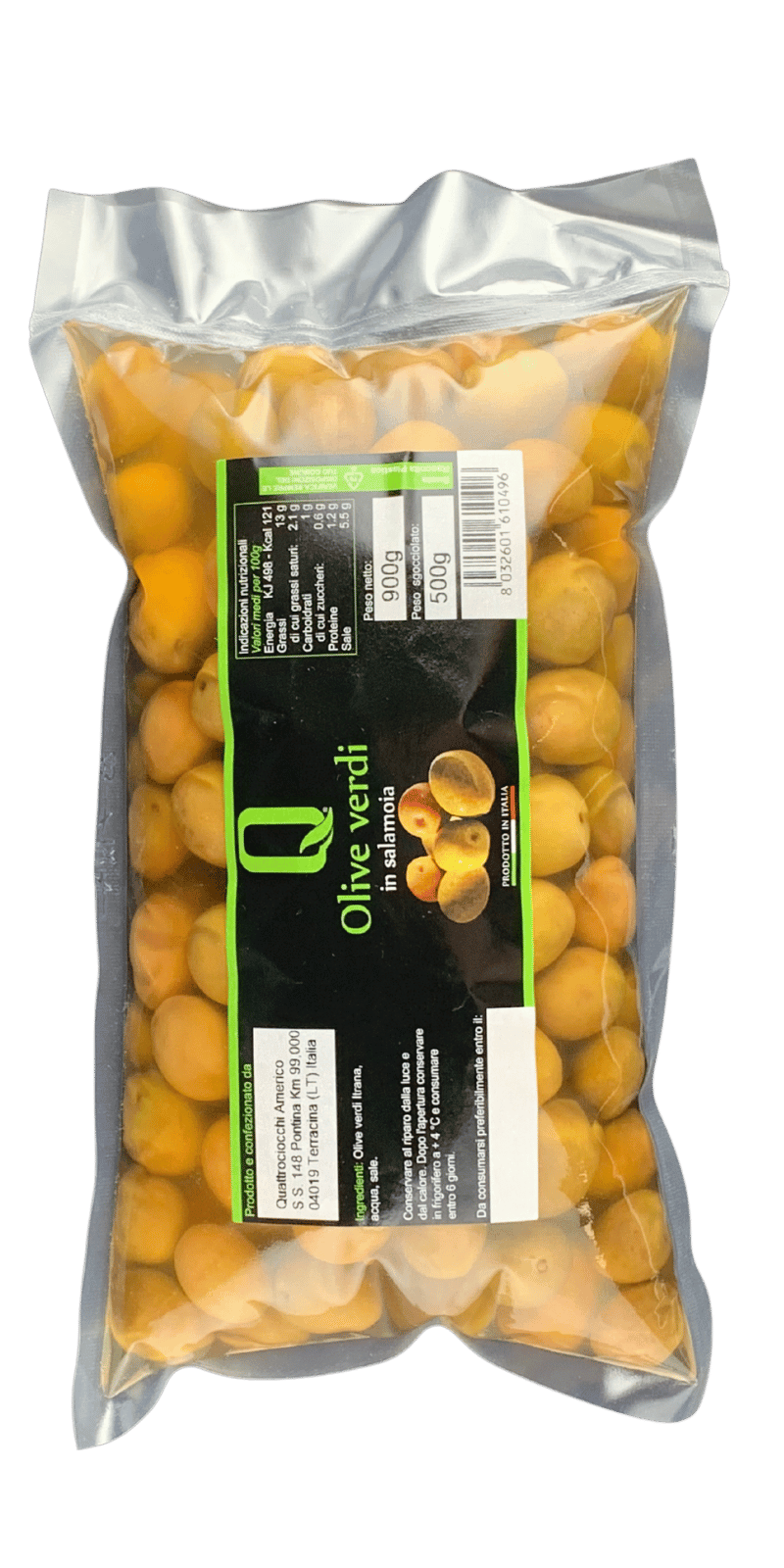 Olive verdi in salamoia 500g (busta) - Quattrociocchi - 500 g Olive verdi in salamoia 500g (busta) - Quattrociocchi - 500 g
