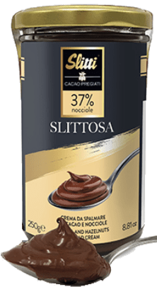 Slittosa streichzarte Creme mit Haselnüssen und Kakao Slitti - 250 g Slittosa streichzarte Creme mit Haselnüssen und Kakao Slitti - 250 g