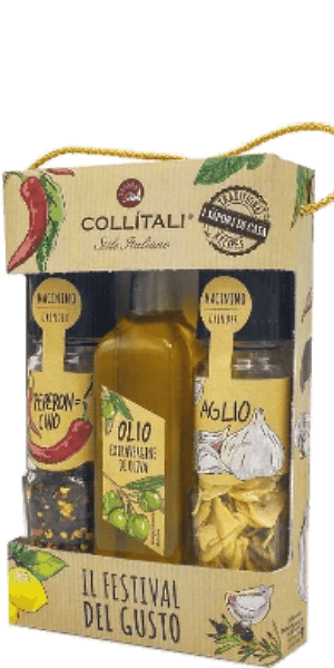 Collitali Il Festival del Gusto Trio Knoblauch- und Chilimühle mit nativem Olivenöl extra - 139 g