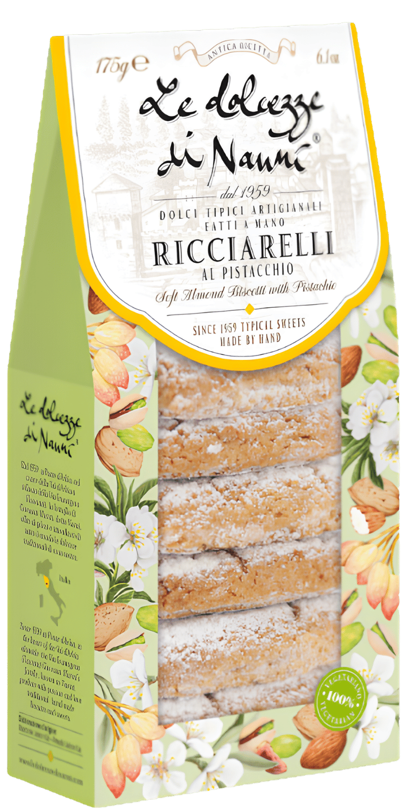 Ricciarelli al Pistacchio 175g - Le Dolcezze di Nanni - 175 g Ricciarelli al Pistacchio 175g - Le Dolcezze di Nanni - 175 g