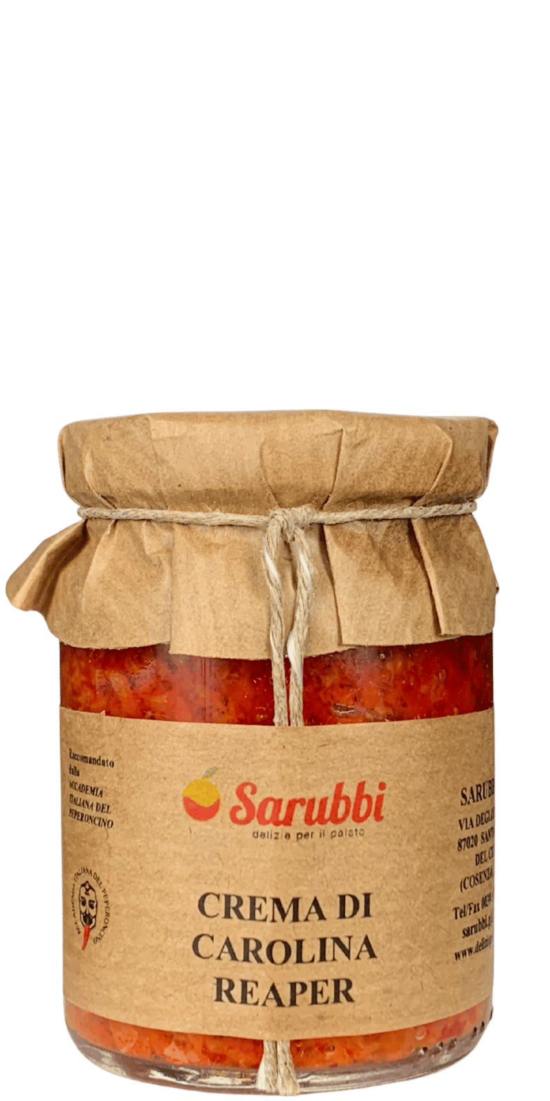 Crema di Carolina Reaper 90g - Sarubbi Delizie per il palato - 90 g / Ohne Jahrgang Crema di Carolina Reaper 90g - Sarubbi Delizie per il palato - 90 g / Ohne Jahrgang