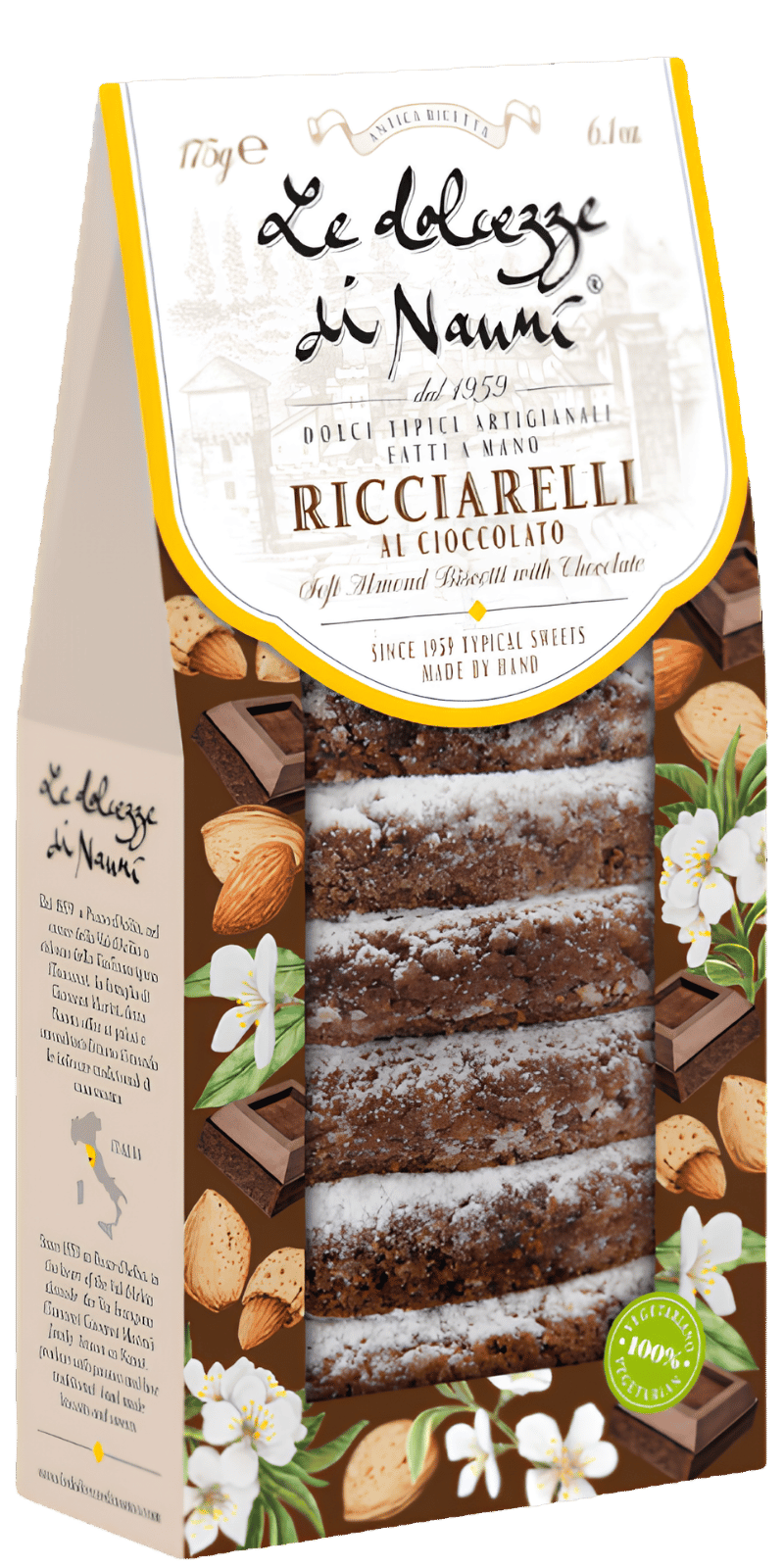 Ricciarelli al Cioccolato 175g - Le Dolcezze di Nanni - 175 g / Ohne Jahrgang Ricciarelli al Cioccolato 175g - Le Dolcezze di Nanni - 175 g / Ohne Jahrgang