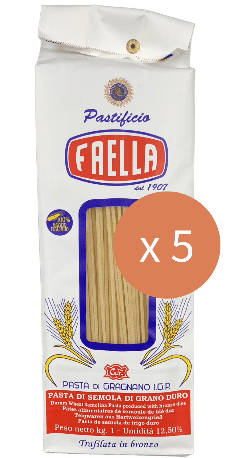 Spaghetti Sparpaket - Pastificio Faella Pasta di Gragnano IGP - 5 kg Spaghetti Sparpaket - Pastificio Faella Pasta di Gragnano IGP - 5 kg