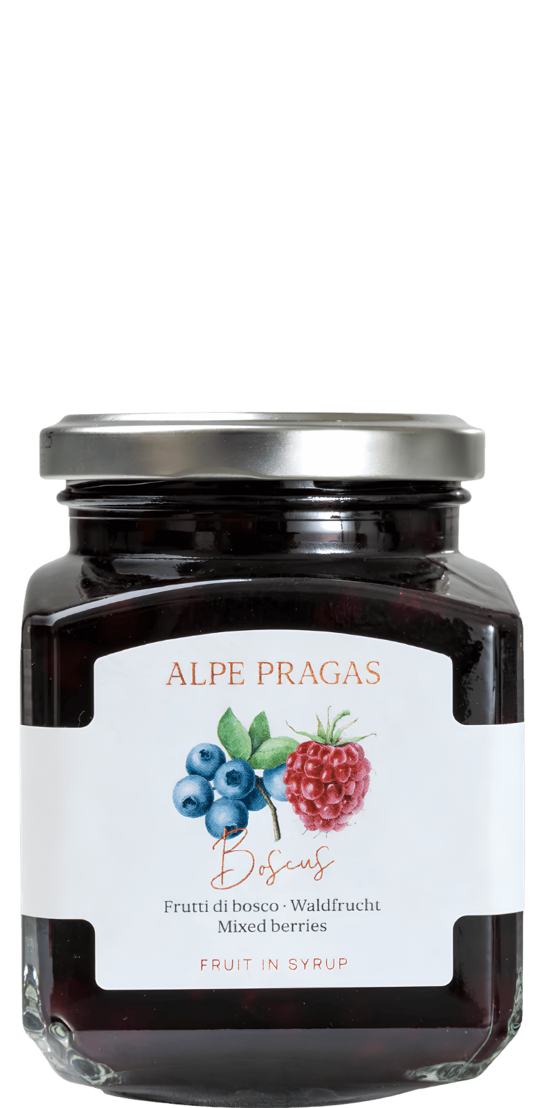 Alpe Pragas Boscus Waldfrüchte in Sirup