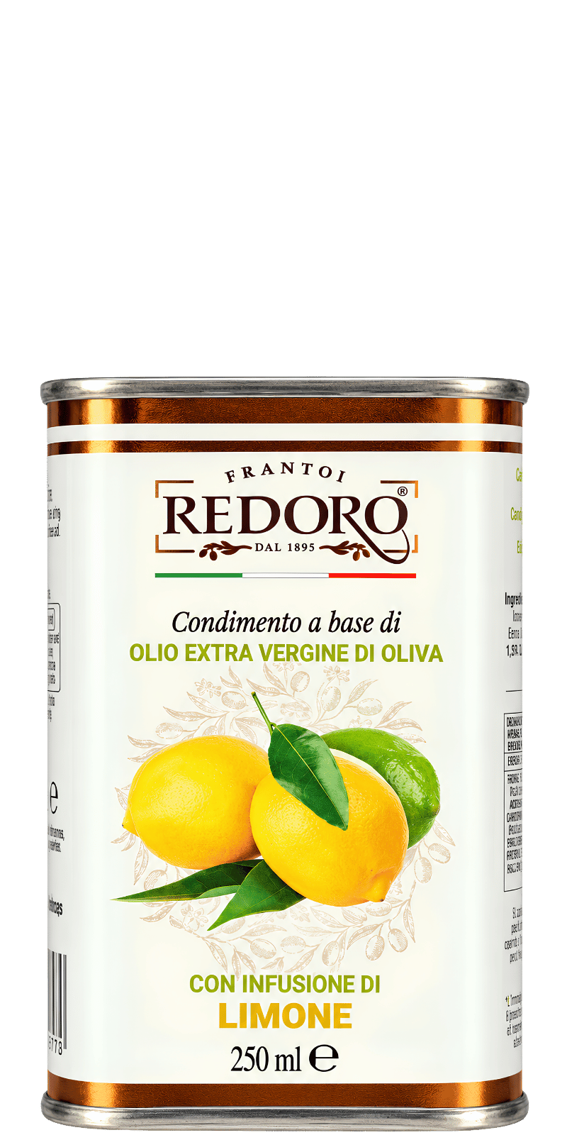 Zitronen-Würzöl (Condimento) auf Basis von Olivenöl Extra Vergine 250ml Dose - Frantoi Redoro Zitronen-Würzöl (Condimento) auf Basis von Olivenöl Extra Vergine 250ml Dose - Frantoi Redoro