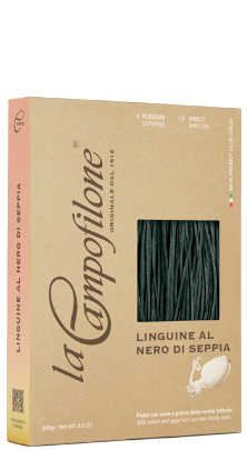 La Campofilone Linguine al nero di seppia - mit Tinte vom Tintenfisch 250g La Campofilone Linguine al nero di seppia - mit Tinte vom Tintenfisch 250g