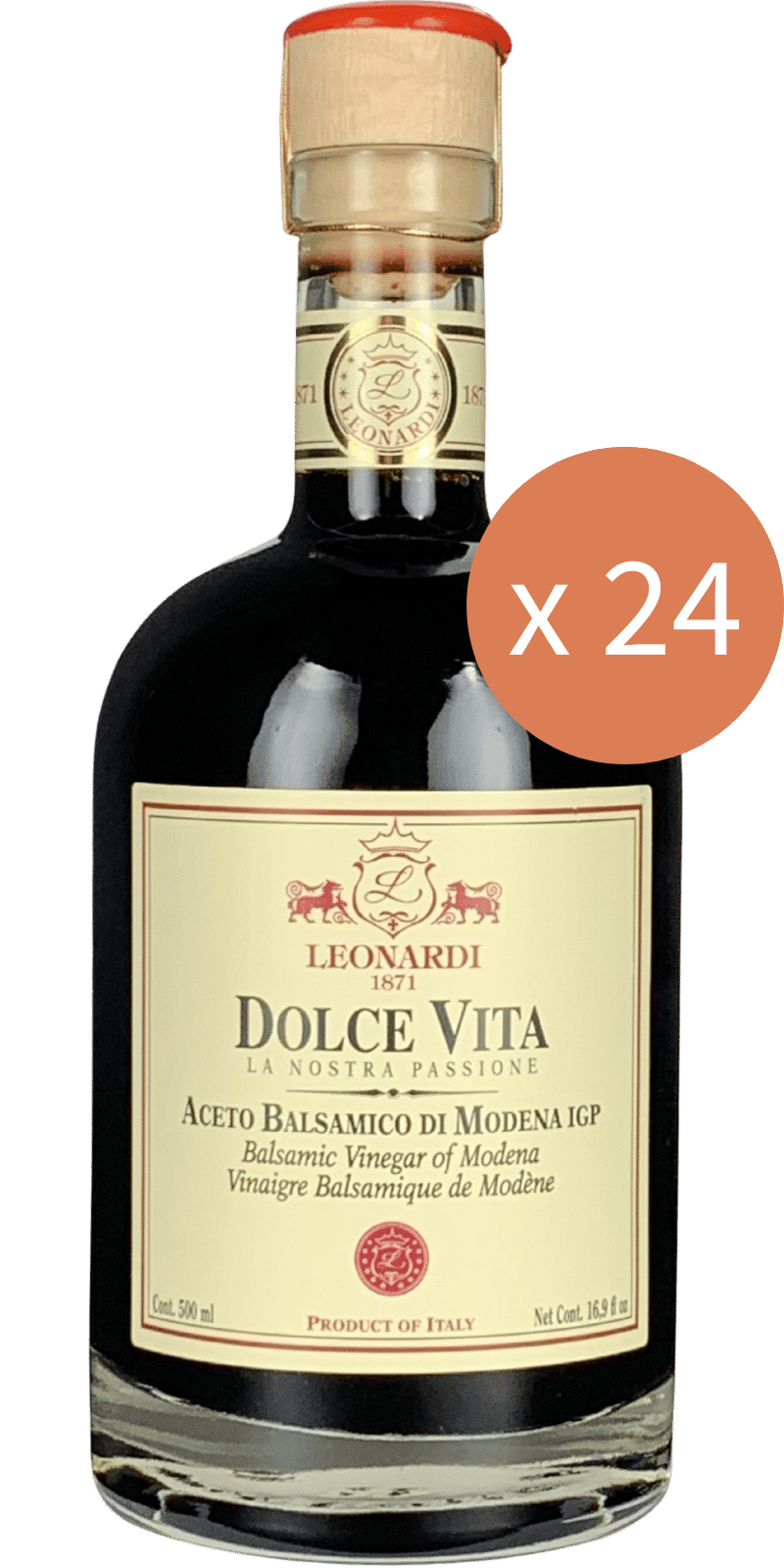 24er Sparpaket - Acetaia Leonardi Dolce Vita Aceto Balsamico di Modena IGP 500ml - 12 L 24er Sparpaket - Acetaia Leonardi Dolce Vita Aceto Balsamico di Modena IGP 500ml - 12 L