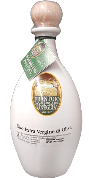 Frantoio di Sant'Agata Buon Frutto Olivenöl weiße Keramikflasche 0,5 L 1 Frantoio di Sant’Agata Buon Frutto Olivenöl weiße Keramikflasche 0,5 L