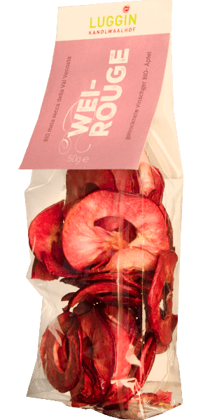 Getrocknete Vinschger Bio-Äpfel Weirouge Luggin
