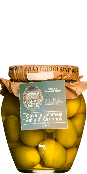 Frantoio di Sant'Agata D'Oneglia Olive in Salamoia "Bella di Cerignola" 290g 1 Frantoio di Sant’Agata D’Oneglia Olive in Salamoia “Bella di Cerignola” 290g
