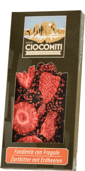 Ciocomiti Zartbitter mit Erdbeeren Schokoladentafel 1 Ciocomiti Zartbitter mit Erdbeeren Schokoladentafel