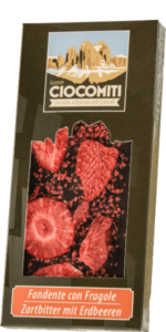 Ciocomiti Zartbitter mit Erdbeeren Schokoladentafel