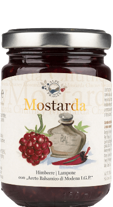 Alpe Pragas Himbeere und Aceto Balsamico Mostarda 160g